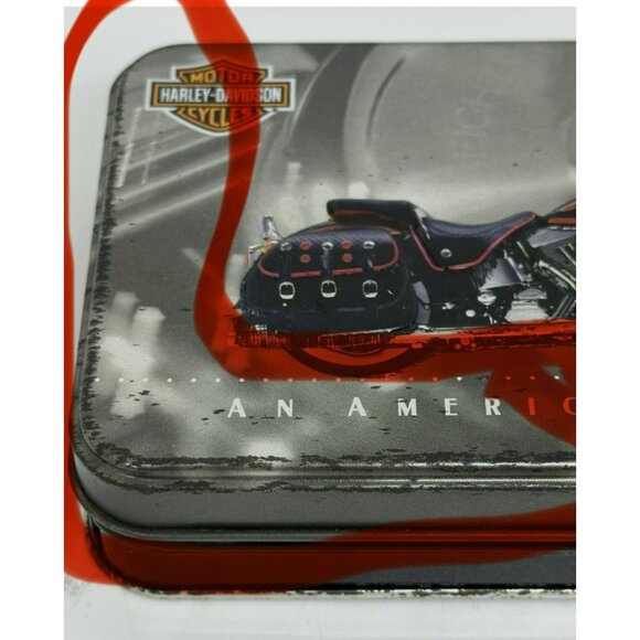 Harley-Davidson 2 Deck Playing Cards Set in Motorcycle Tin | Orange & Black - Picture 2 of 10